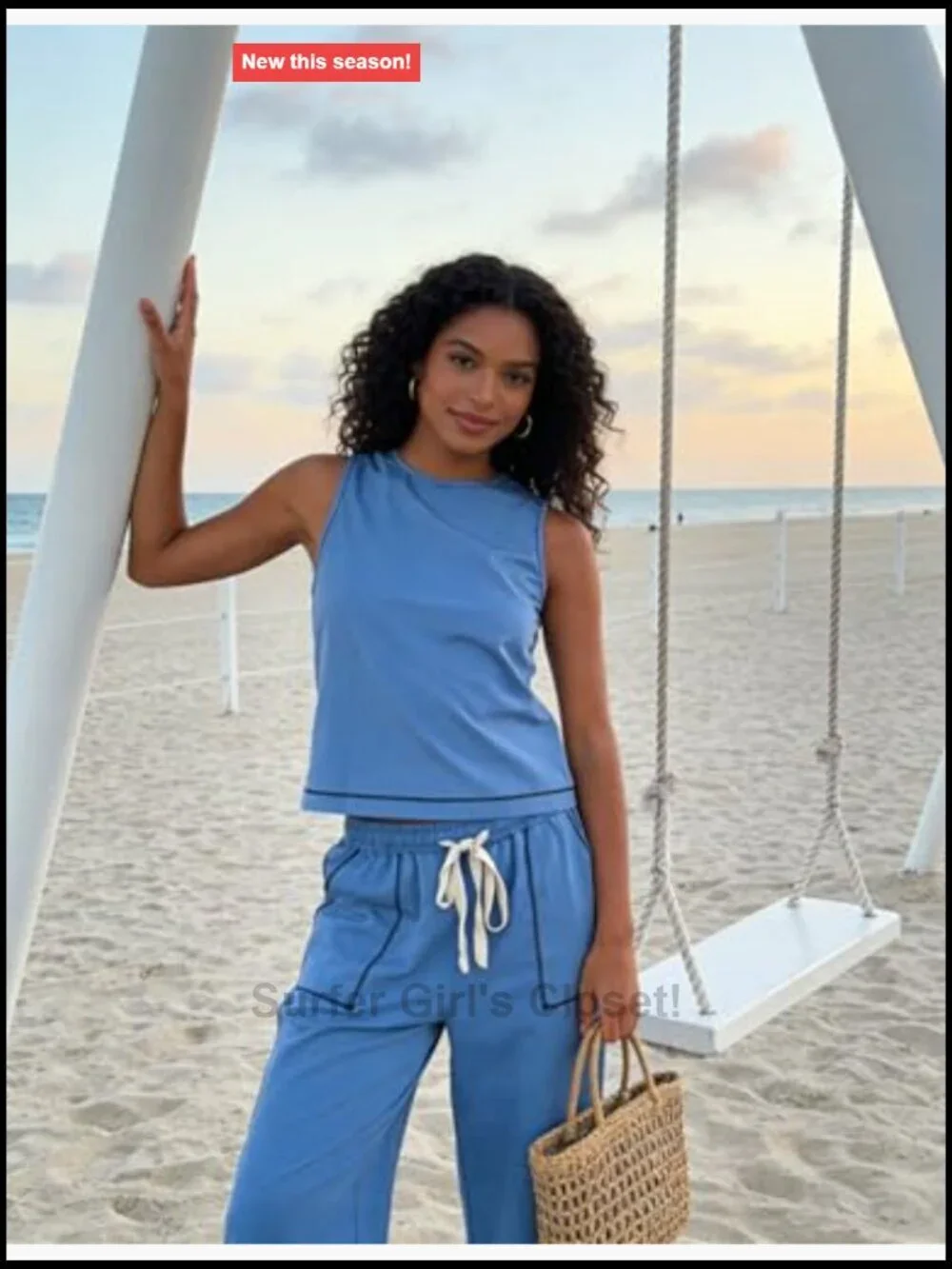 Women's 2 Piece Tank Top Wide Leg Pants Set Lounge Travel Outfit